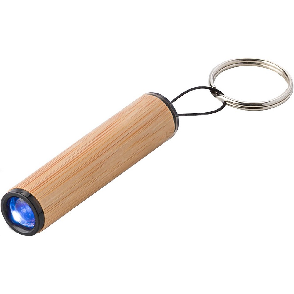 Mini torche en bambou porte-cls