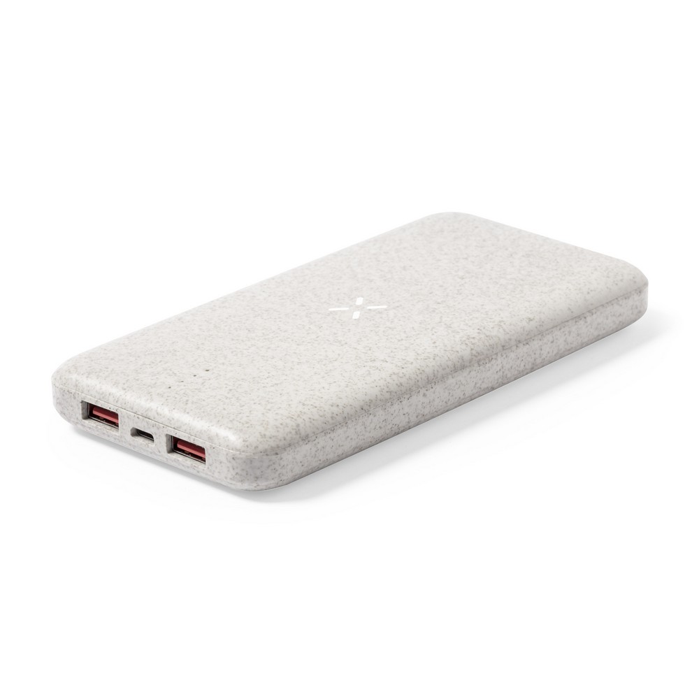 Power Bank sans fil en paille de bl 8000 mAh chargeur sans fil 10W