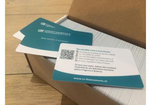 Pochette badge tour de cou plastique PVC format carte de visite Suisse