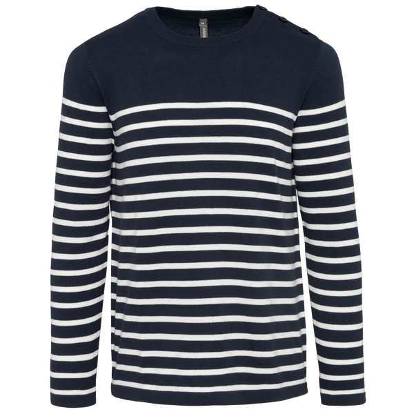 Striped Navy / Off White