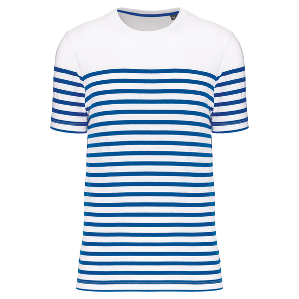 White / Royal Blue Stripe