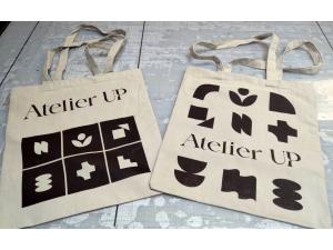 Sac totebag 100% coton personnalis� serigraphie mod�le Kimood KI0250 pour Atelier UP � Lausanne