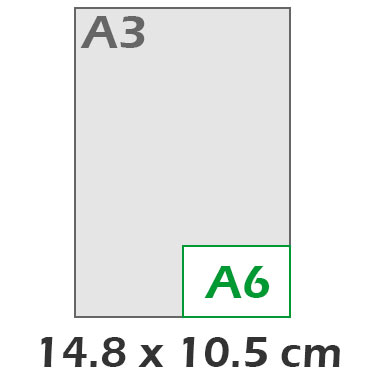 A6 Horizontal 14.8x10.5 cm
