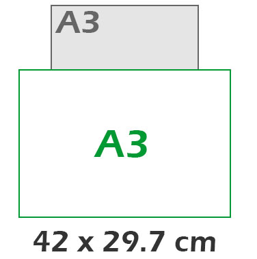 A3 Horizontal 42x29.7 cm
