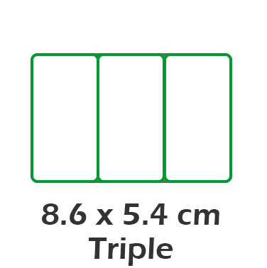 Format : 8,6 x 5,4 cm (Triple mini Carte)
