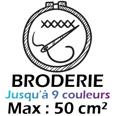 Broderie : (Maximum 80x80 mm et 50 cm)