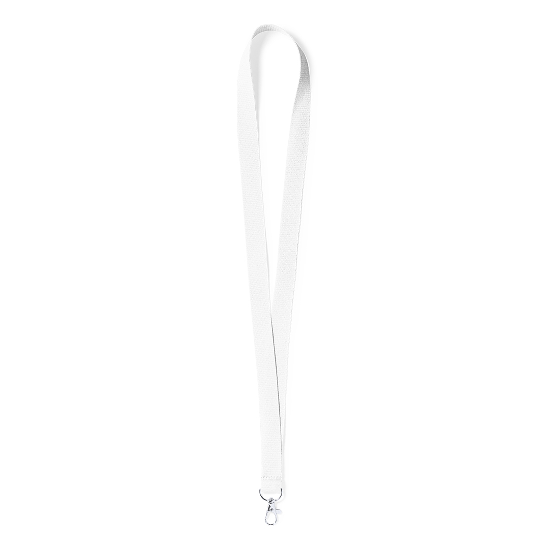 Tour de cou Blanc 20mm Mousqueton seul